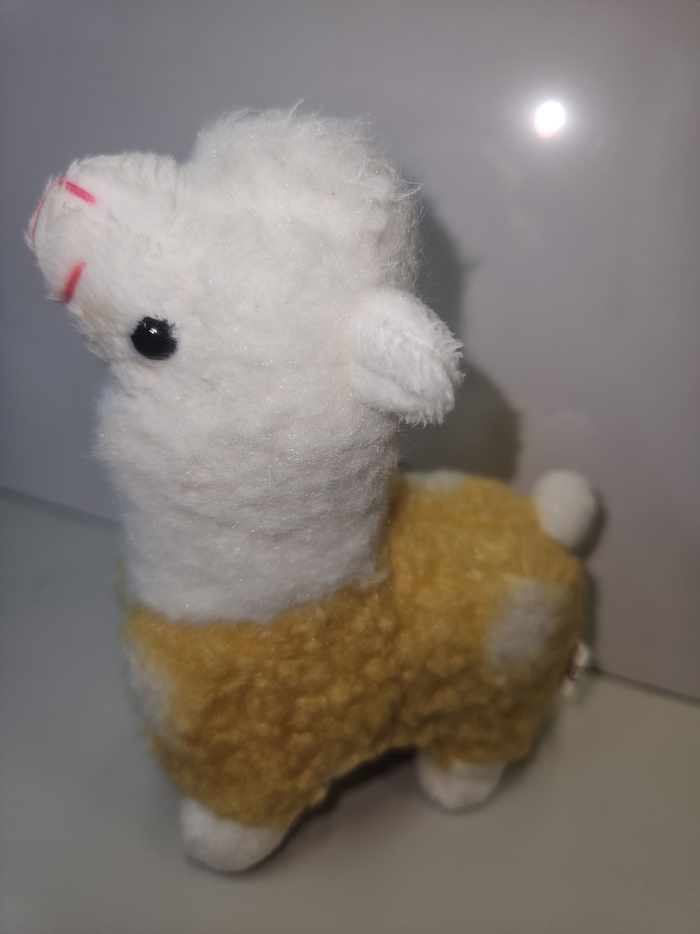 Plush Llama Stuffed Animal - White and Yellow Kids Toy